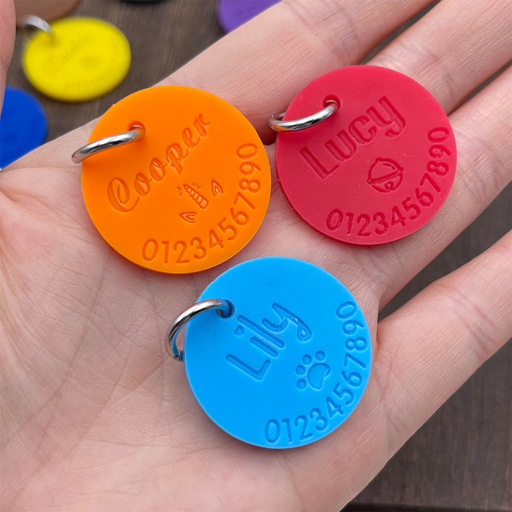 Phone Accessories And Names - Silikon Pet Anti-kayıp KIMLIK Etiketi Kişiselleştirilmiş