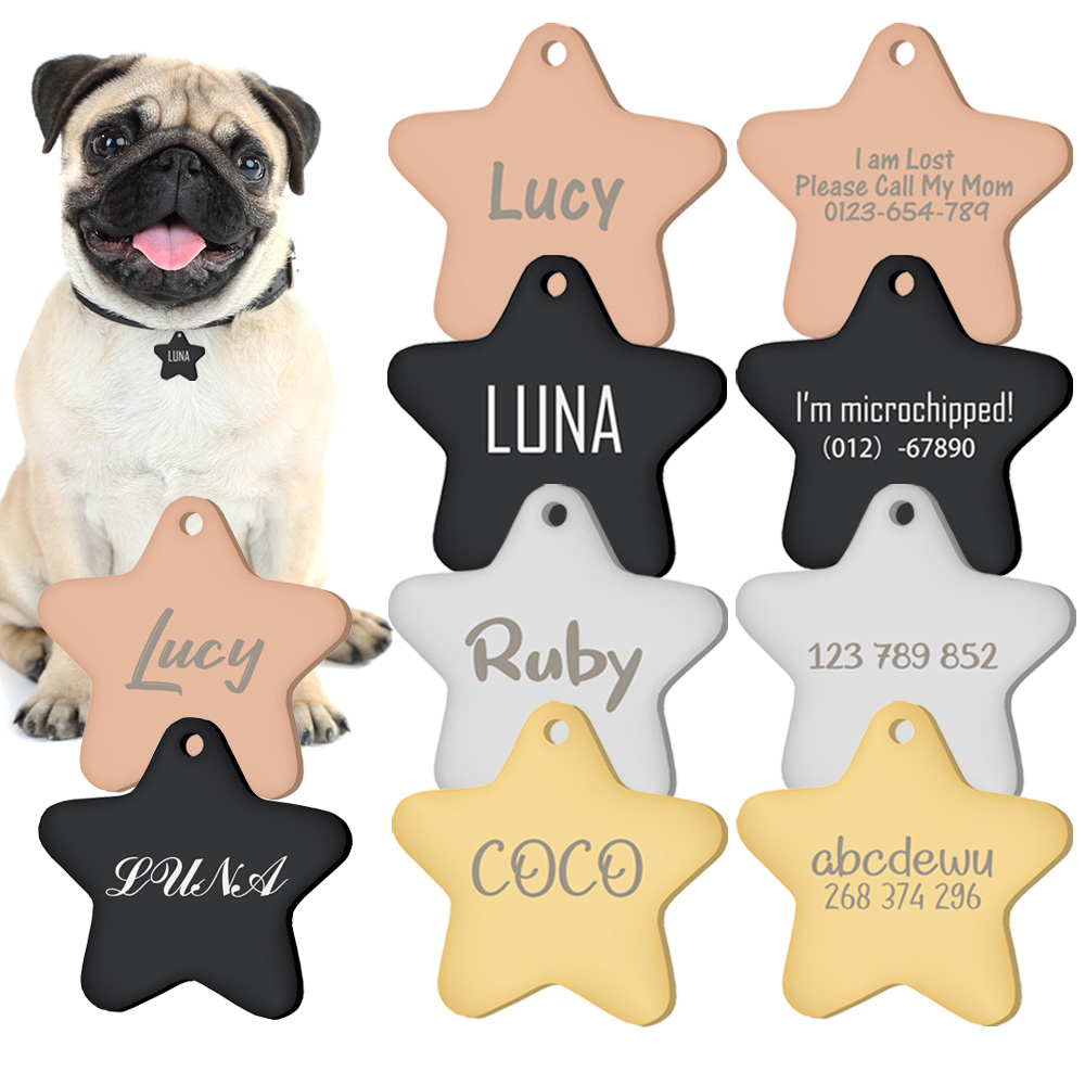 Phone Accessories And Names - Kişiselleştirilmiş Adı Yıldız Kolye anti-kayıp evcil